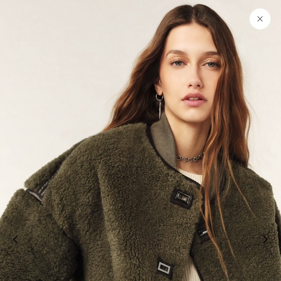 BA&SH New Season -Coat MAURY FR34/US0/UK2 Olive Geen - Picture 2 of 6